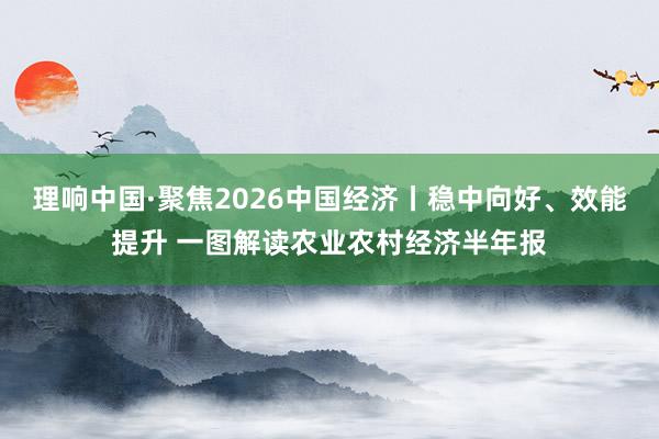 理响中国·聚焦2026中国经济丨稳中向好、效能提升 一图解读农业农村经济半年报