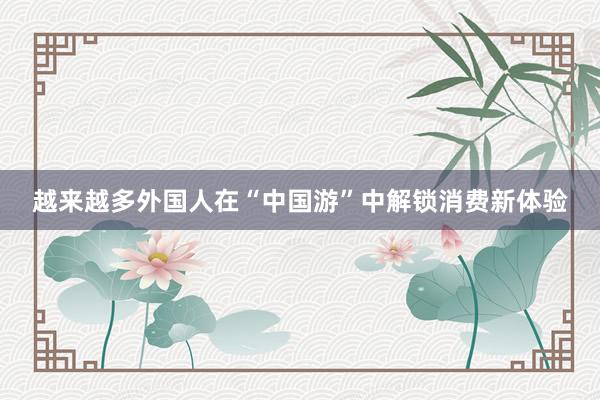 越来越多外国人在“中国游”中解锁消费新体验