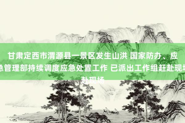 甘肃定西市渭源县一景区发生山洪 国家防办、应急管理部持续调度应急处置工作 已派出工作组赶赴现场